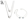 2020 Hot Sale 925 Sterling Silver Jewelry Sets for Women Necklaces Pendants Bracelet LOVE Two Layer Jewelry Sets