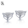 925 Silver Jewelry Earrings Fox Studs With Cz Pure Silver Jewelry For Women 2020 Party Gift