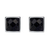 925 Silver Stud Earrings for Women Square Black Diamand Heart Love Mini Jewelry Fashion Sterling Stud Ears