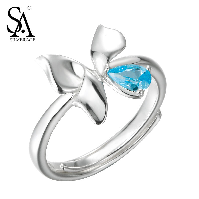 925 Sterling Ring Silver Butterfly Rings For Women Girl Pure Silver S925 Fine Jewelry 2020 Wedding Gift Accessories