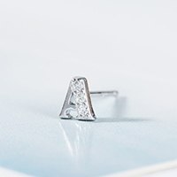 925 Sterling Silver 24 letters/1 piece Cubic Zirconia Stud Earrings For Women Fine Jewelry Silver 925 Earring