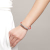 925 Sterling Silver Black/Red Vintage Wrap Leather Bracelets & Bangles For Women 925 Silver Charm Bracelets New