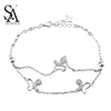 925 Sterling Silver Chain Bracelet for Women Butterfly Charms Bracelet Fine Jewelry Fashion Accessories 2020