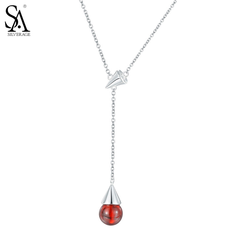 925 Sterling Silver Chain Necklace Ball Pendant For Women Pure Silver Necklaces & Pendants 925 Jewelry Party Gift