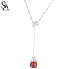 925 Sterling Silver Chain Necklace Ball Pendant For Women Pure Silver Necklaces & Pendants 925 Jewelry Party Gift