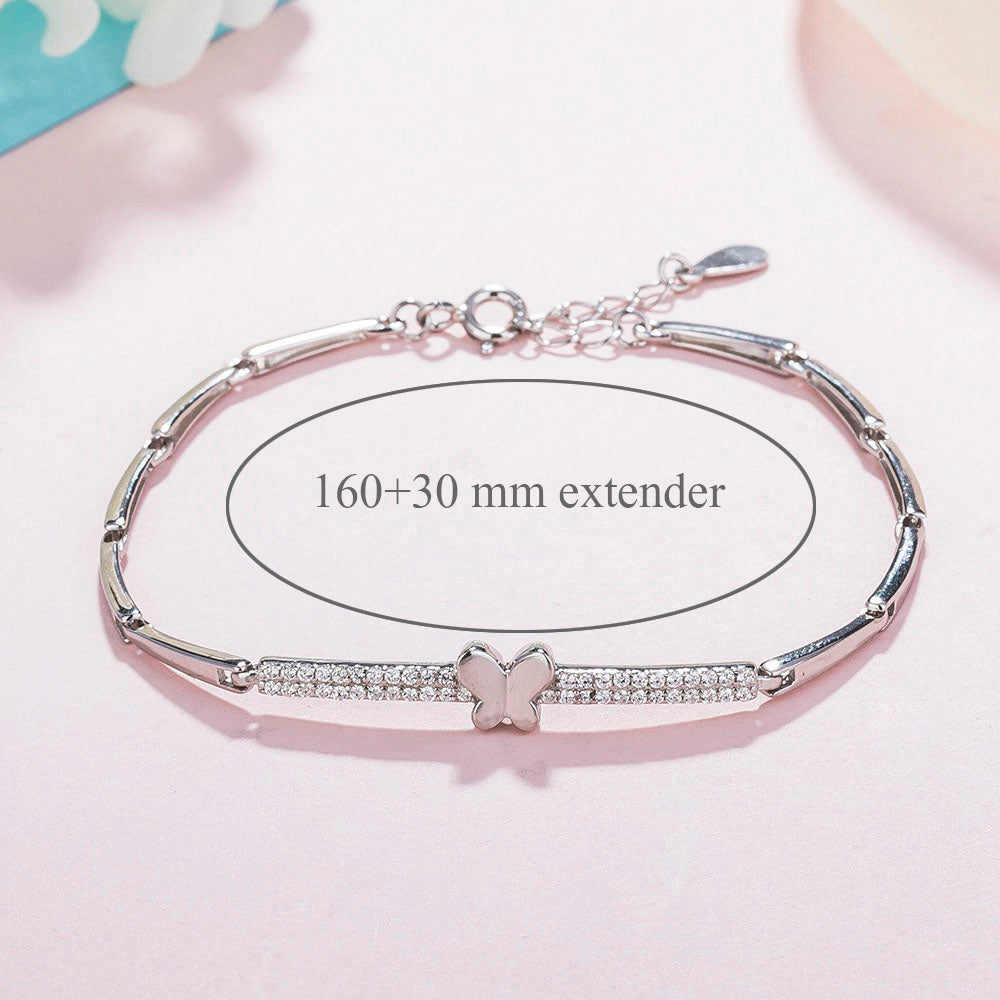 925 Sterling Silver Charm Bracelets & Bangles for Women Fine Jewelry Flower Silver Chain Bangle Bracelet Pulseiras