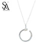 925 Sterling Silver Circle Round Necklaces Pendants for Women 925 Silver Pendant Necklace Original Fine Jewelry