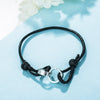 925 Sterling Silver Couple Handmade Circle Connection Leather Bracelet for Women And Men LOVE Bracelets Jewelry