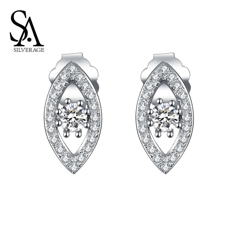 925 Sterling Silver Earrings Eyes Stud Earrings for Women Office Lady S925 Fine Jewelry Party Gift Accessory