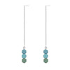925 Sterling Silver Green/Blue Color Hexagon Shape Drop Earring for Woman 925 Silver Drop Earrings Jewelry Earring