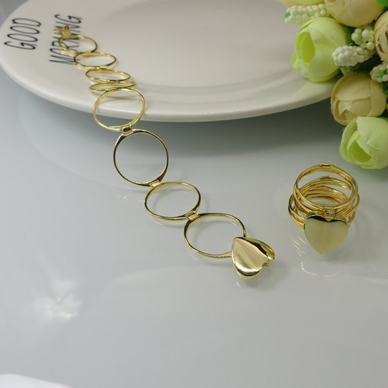 925 Sterling Silver Heart Folding Rings & Bracelets for Woman Three Colors 925 Silver Bracelets Multifunction Rings