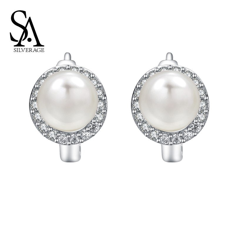 925 Sterling Silver Hoop Earrings for Women Office Lady S925 Fine Jewelry Gift Women Accessory