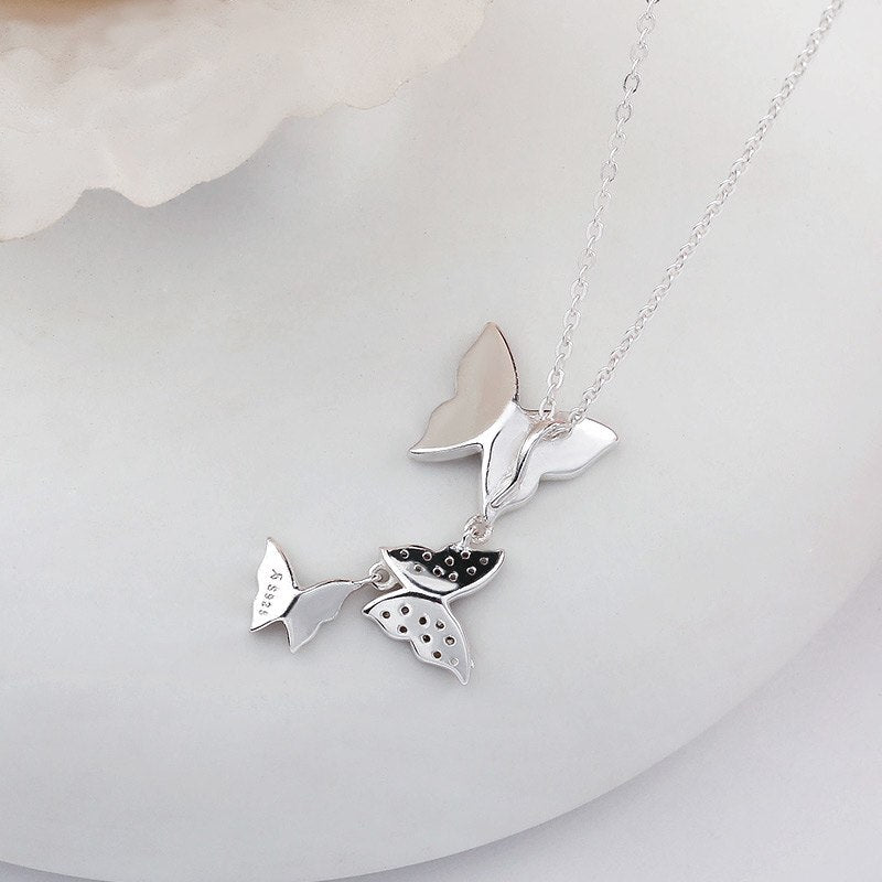 925 Sterling Silver Necklace Cz Butterfly Pendant Women Real Silver Jewelry Necklace 2020 Birthd Gift