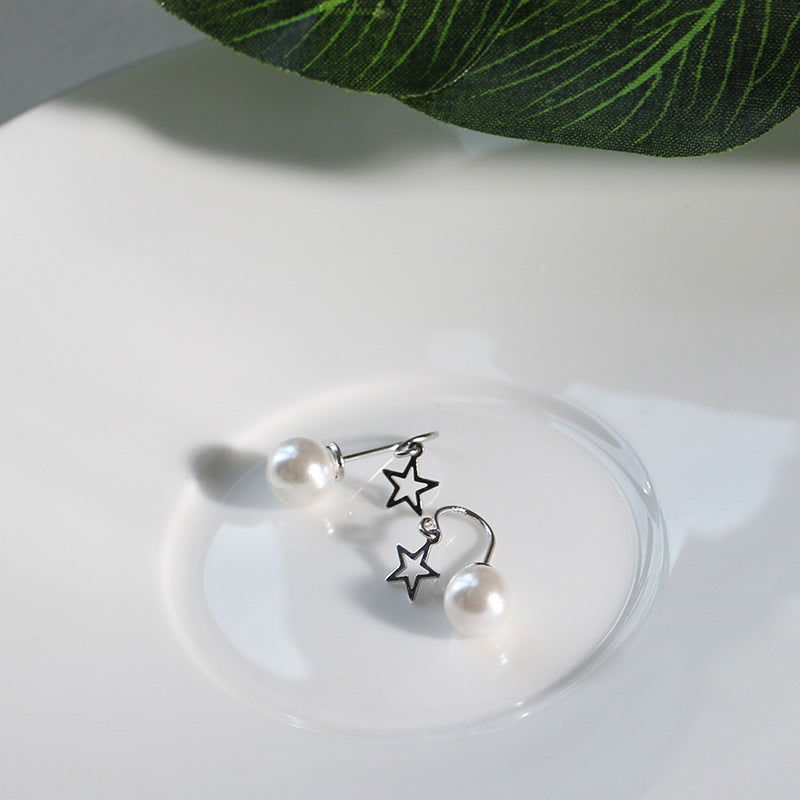 925 Sterling Silver Pearl Star Drop Earrings For Women Fine Jewelry 2020 New Arrival