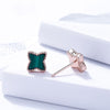 925 Sterling Silver Red/Black Agate Stud Earrings for Woman Green Malachite Geometry Silver Star Earrings New