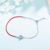 925 Sterling Silver Red Charm Bracelets Bangles for Women Fine Jewelry Rhinestones Silver Bangle Bracelet Pulseiras