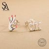 925 Sterling Silver Stud Earrings OK Hand Shape for Daughter & Mom Earrings Women Party Gift Accessories