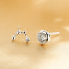 925 Sterling Silver Twelve Constellations Stud Earrings Fine Jewelry for Women Asymmetry Earrings 2020 New Arrival