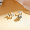 925 Sterling Silver Twelve Constellations Stud Earrings Fine Jewelry for Women Asymmetry Earrings 2020 New Arrival
