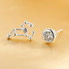 925 Sterling Silver Twelve Constellations Stud Earrings Fine Jewelry for Women Asymmetry Earrings 2020 New Arrival