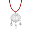 999 Silver Baby Auspicious Lock Beads Pendant Necklaces For Children Engraved Chinese Longevity/Good Baby/Good Luck