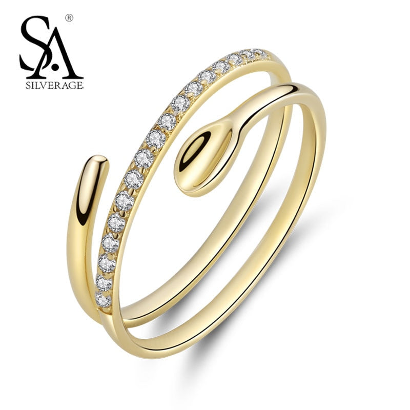 Authentic 925 Silver Jewelry 18K Gold Wedding Rings for Women 2020 Unique Design AAA CZ Rings New Year Gift