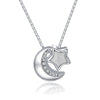 Authentic 925 Sterling Silver Pendants Necklaces Moon Star Pendant For Women S925 Fine Jewelry Gift Accessory