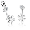 Authentic 925 Sterling Silver Stud Earrings for Women Snowflake Stud Earrings Brand Fine Jewelry Accessories