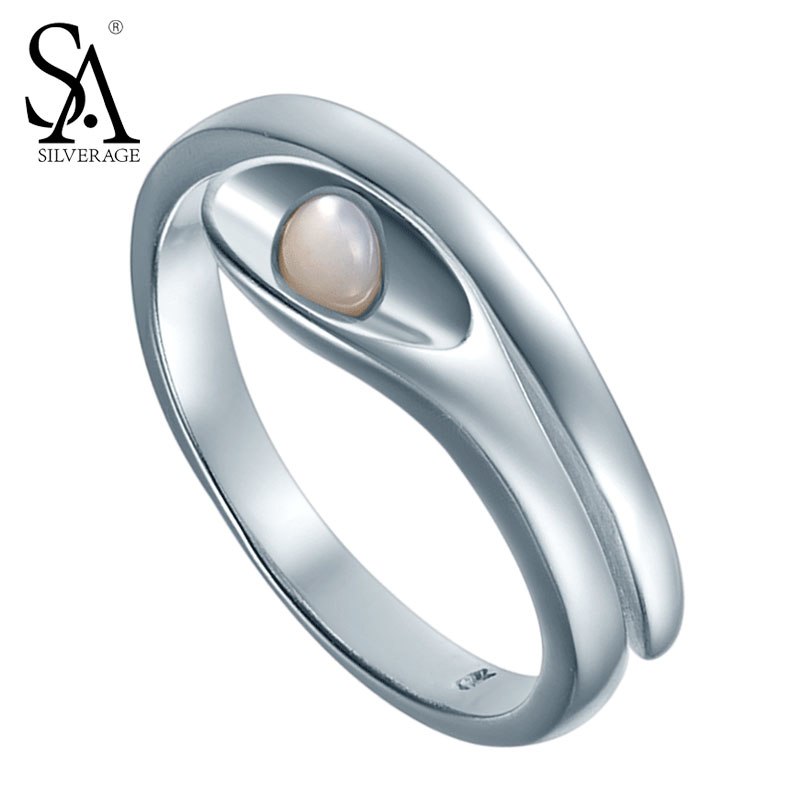 Classic 925 Silver Jewelry Pearl Party Rings New Original Design Authentic Sterling Silver Fine Jewelr Women Rings