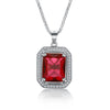 Luxury Multicolor Gemstone Pendant Necklace 925 Sterling Silver Jewelry For Women Blue/white/ Green/ Red Color