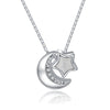 Moon Star Pendants Necklaces For Women Jewely 925 Sterling Silver Blue Opal Three Types Of Pendants With Zircon