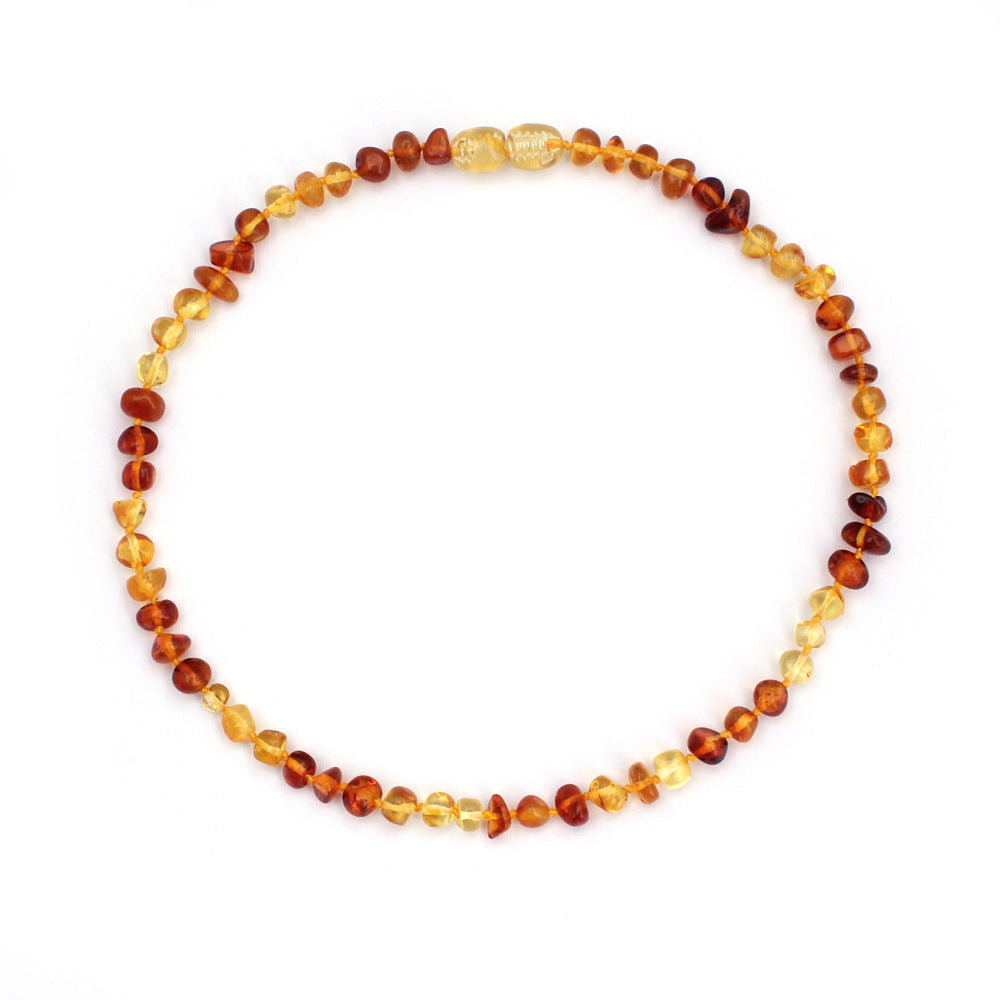 Natural Amber Round Ball Chain Necklaces for Woman Adult Beads Necklace Women Multicolor Necklaces Fine Jewelry