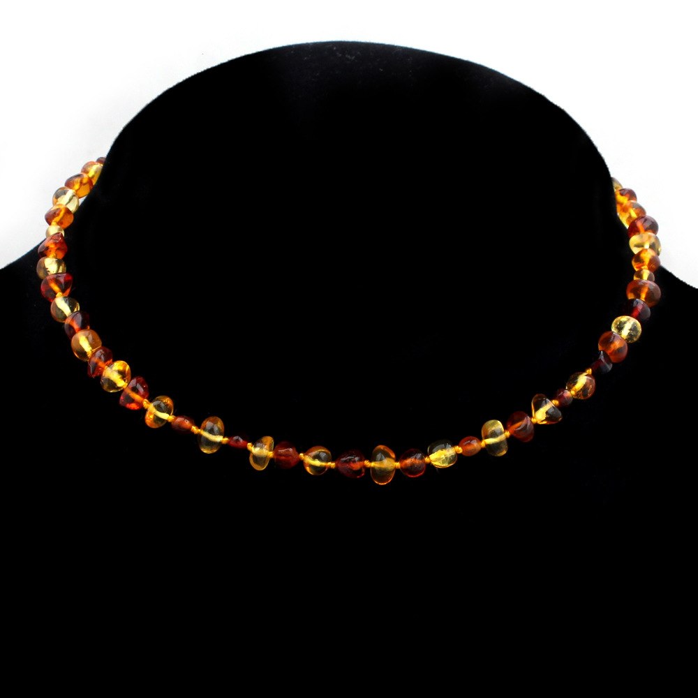 Natural Amber Round Ball Chain Necklaces for Woman Adult Beads Necklace Women Multicolor Necklaces Fine Jewelry