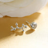 New 925 Sterling Silver Twelve Constellations Stud Earrings Fine Jewelry for Women Asymmetry Earrings Women Gift