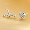 New 925 Sterling Silver Twelve Constellations Stud Earrings Fine Jewelry for Women Asymmetry Earrings Women Gift