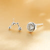 New 925 Sterling Silver Twelve Constellations Stud Earrings Fine Jewelry for Women Asymmetry Earrings Women Gift