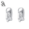 Pure 925 Sterling Silver Hoop Earrings For Women Office Lady S925 Female Brincos Fine Jewelry Party Gift Accessory