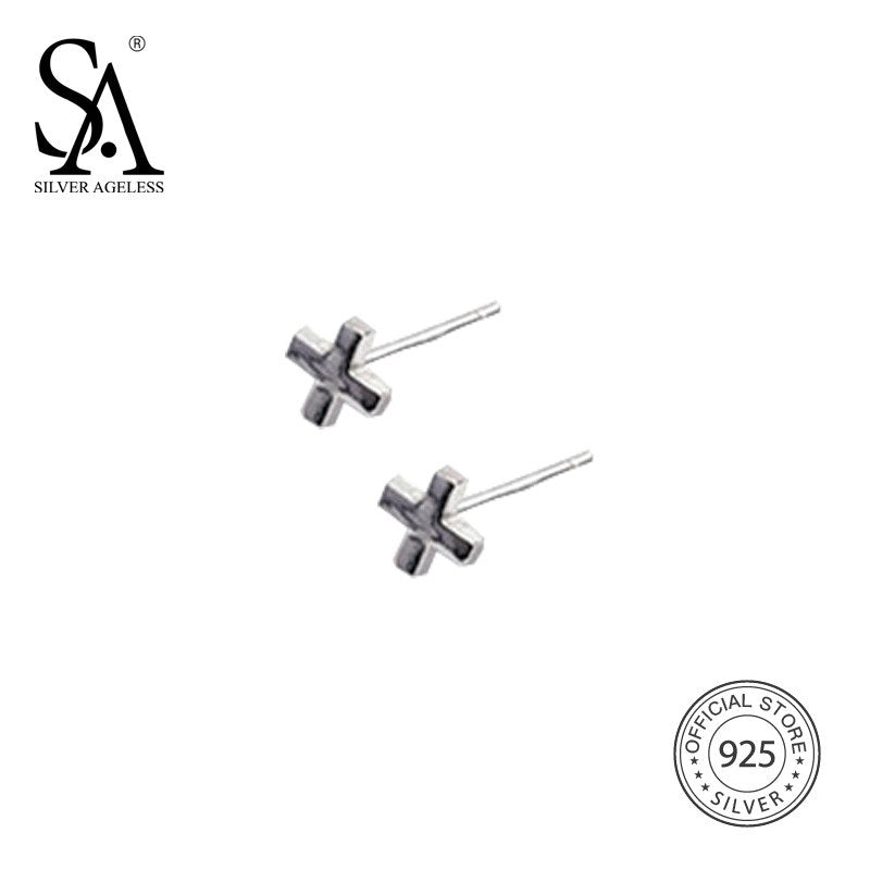 Real 925 Sterling Silver Cross Drop Earrings 925 Silver Tassel Earrings For Woman Long Earrings New Earrings Set