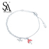 Real 925 Sterling Silver Plant Charms Bracelet for Women Fine Jewelry 2020 New Arrival Chain Link Bracelet Female