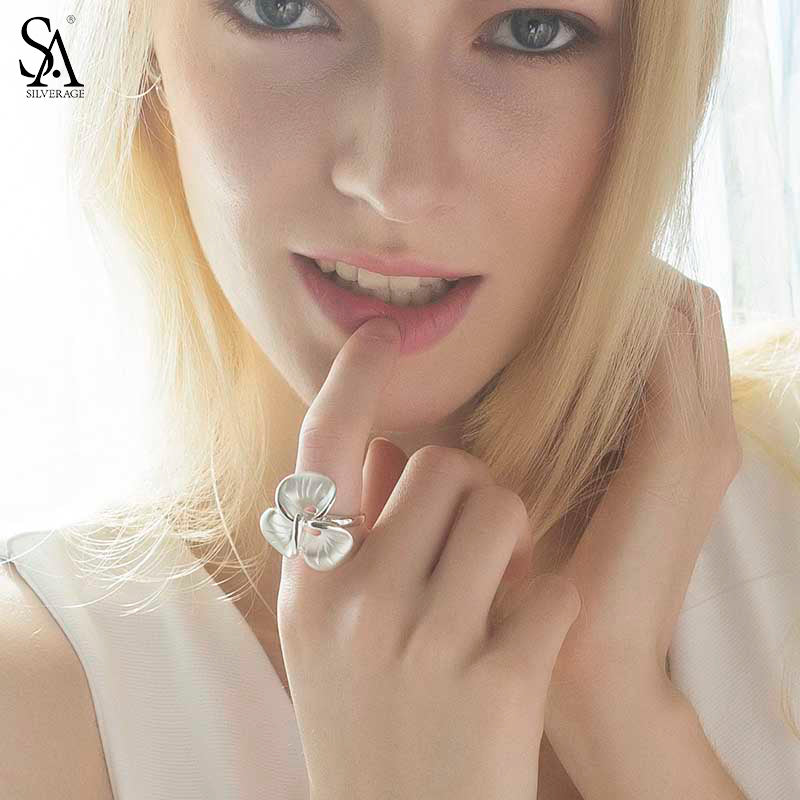 Real 925 Sterling Silver floral Party fashion Ring for Women Fine Jewelry 2020 New Arrival