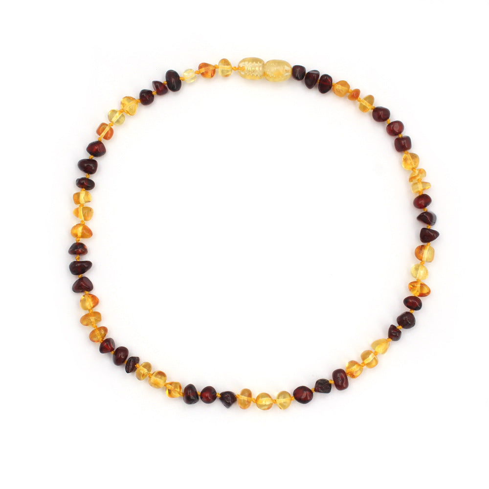 Real Natural Amber Pendant Children Necklaces Gift for Baby Multicolor Chain Link Necklaces New Arrival