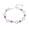 Real sterling-silver-jewelry bracelets for women Heart Link Bracelets pulseira feminina bracelet femme