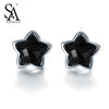 Silver 925 Earing Black Gemstone Star Stud Earrings Sterling Silver Jewelry For Women Party Gift Women Accessory