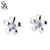 Silver 925 Earing Flower Daisy With CZ Stud Sterling Silver Jewelry Earrings For Women Brincos 2020 Party Gift