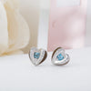 Silver Earings 925 Women Topaz Heart Stud Earrings For Female Silver Jewelry Women Best Gift