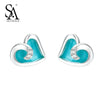 Silver Earrings 925 Love Heart Stud Earrings For Women Sterling Silver Jewelry Brincos Accessory Party Gift 2020