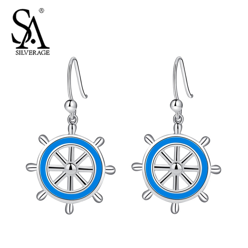 Silver Earrings 925 Rudder Drop Earrings For Women Sterling Silver Jewelry Brincos Female Accessory