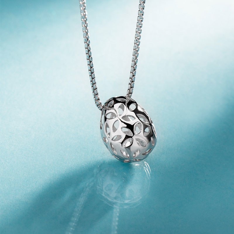 Silver Necklace Pendant Hollow Ball Genuine 925 Sterling Silver Necklace 2020 Women Accessory