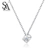 Silver Pendant Cube 925 Sterling Silver Jewelry Hollow Heart With CZ Women Necklaces & Pendants Jewelry Party Gift