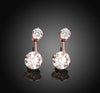 SALE Europe Feather Crystal from Austrian new fashion creative cz Woman Twins Earrings micro 925 jewelry